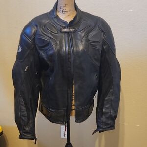 Men's Agvsprt Suzuki GSXR Black Leather Motorcycle Jacket Size 44